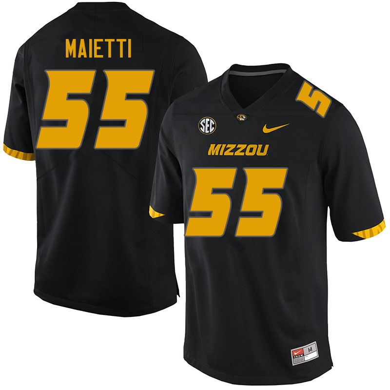 Men #55 Michael Maietti Missouri Tigers College Football Jerseys Sale-Black